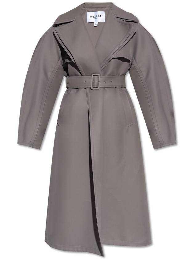 Alaïa Coat With Wool Finish, Women's, Grey - ALAIA - BALAAN 1