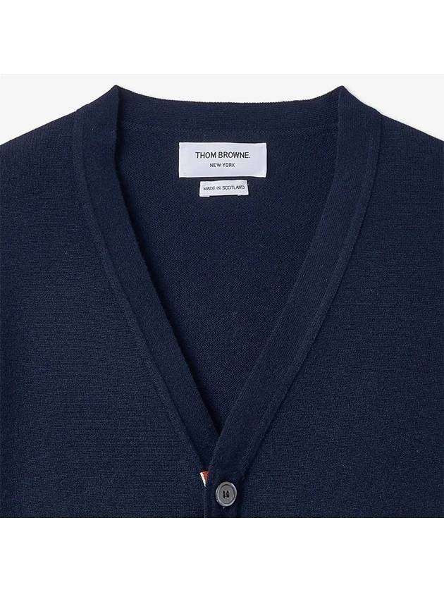 Men's Diagonal Classic Cashmere Cardigan Navy - THOM BROWNE - BALAAN 4