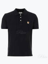 Fox Head Patch Cotton Polo Shirt Black - MAISON KITSUNE - BALAAN 2