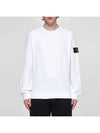 Wappen Patch Crew Neck Cotton Sweatshirt White - STONE ISLAND - BALAAN 2