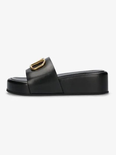 Women's V Logo Platform Slippers Black - VALENTINO - BALAAN 2