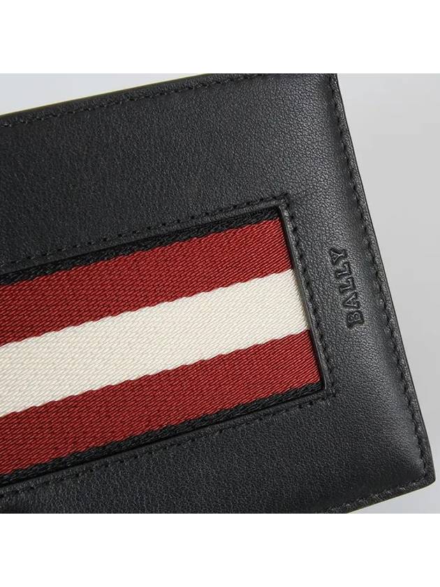 Brasai Stripe Leather Bifold Wallet Black 598428 22369 F100 - BALLY - BALAAN 5