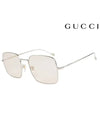 Eyewear Square Frame Sunglasses Silver Yellow - GUCCI - BALAAN.