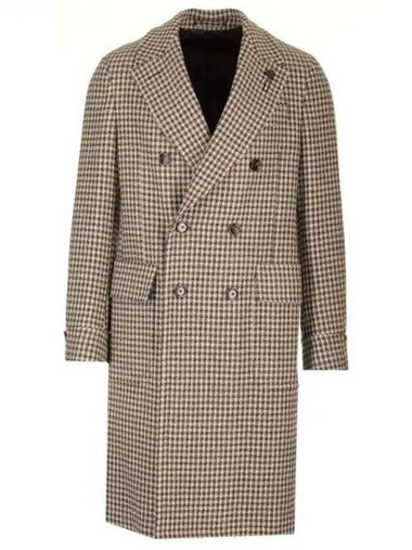 Boutonniere Pin Check Wool Cashmere Coat 270694 - RVR LARDINI - BALAAN 1