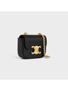 Triomphe Chain Shiny Calfskin Small Cross Bag Black - CELINE - BALAAN 3