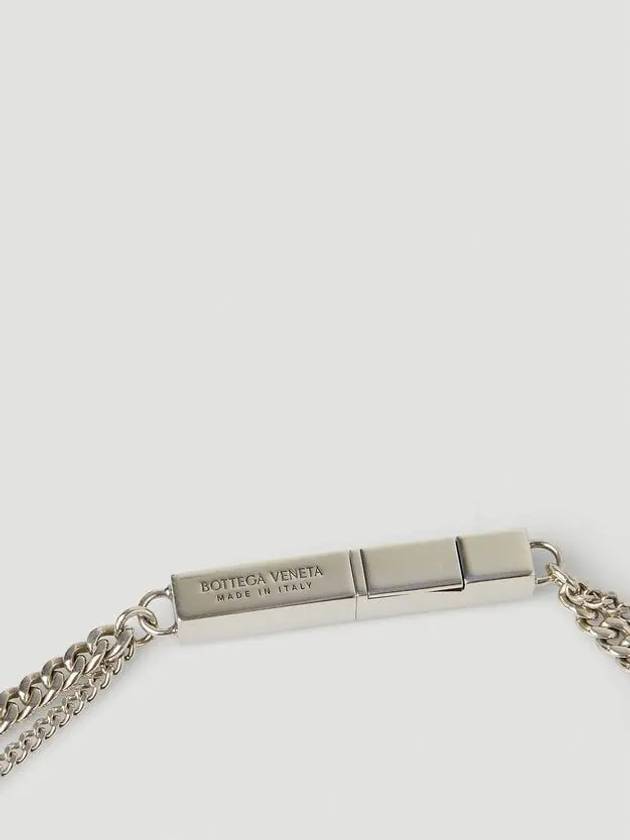 Double Curb Chain Logo Necklace Silver - BOTTEGA VENETA - BALAAN 4