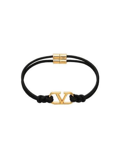 Valentino 4Y2J0R52 RMP 0NO J0R52 Garavani V logo leather bracelet - RED VALENTINO - BALAAN 1