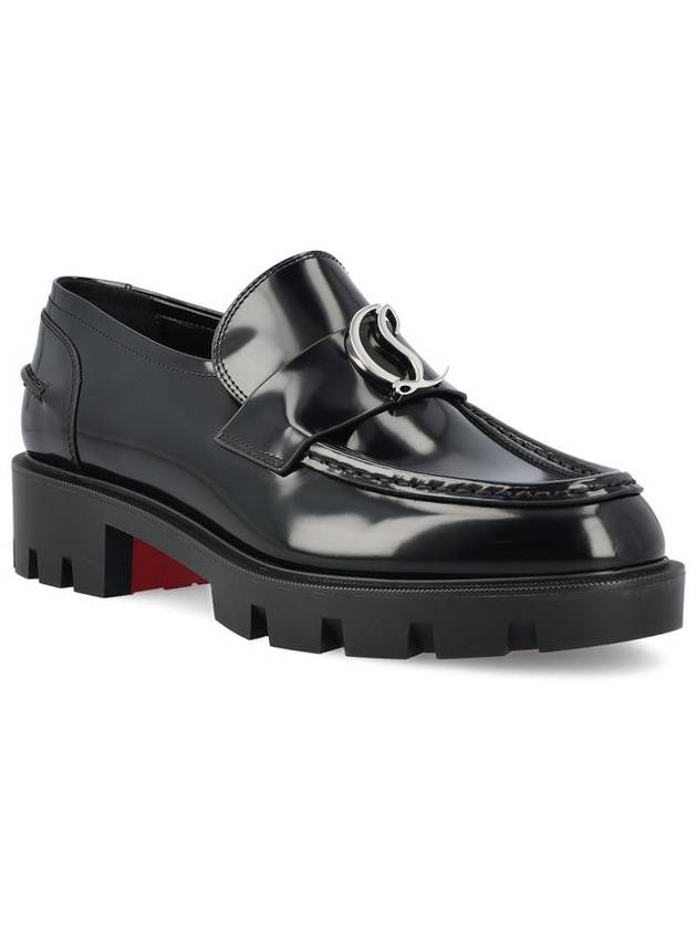 Women's CL Mock Logo Leather Loafers Black - CHRISTIAN LOUBOUTIN - BALAAN 3