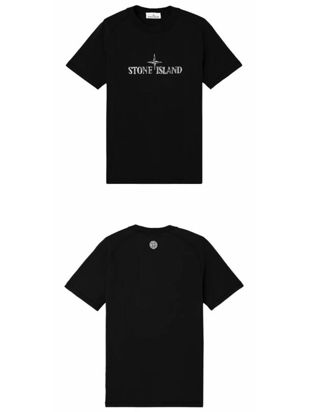 Logo Cotton Short Sleeve T-Shirt Black - STONE ISLAND - BALAAN 5