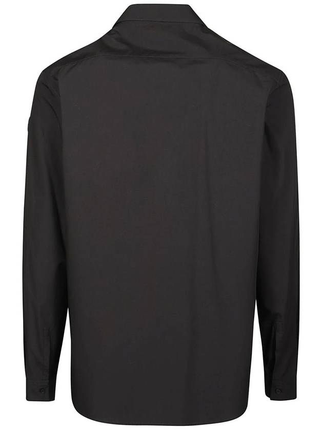 Cotton Poplin Long Sleeve Shirt Black - MONCLER - BALAAN 3