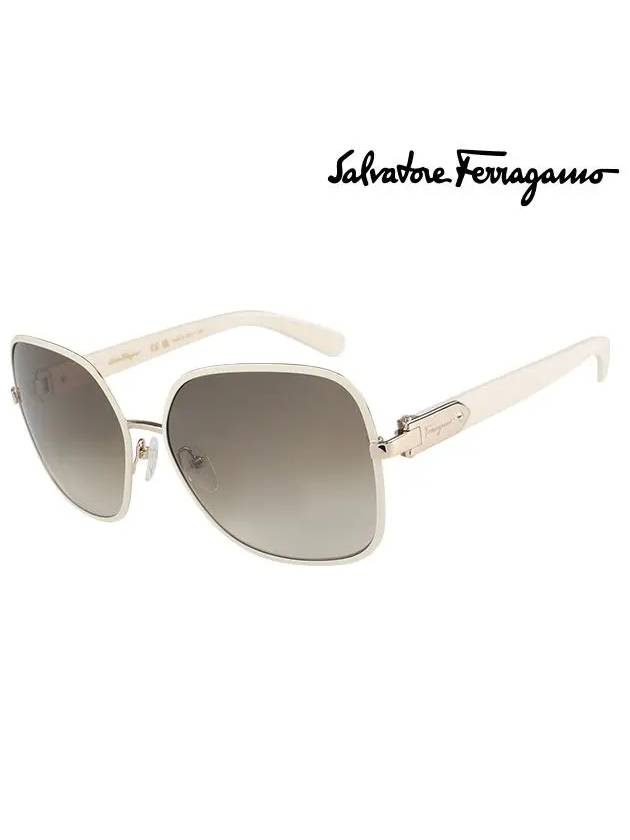 Eyewear Square Metal Sunglasses Light Gold - SALVATORE FERRAGAMO - BALAAN 3