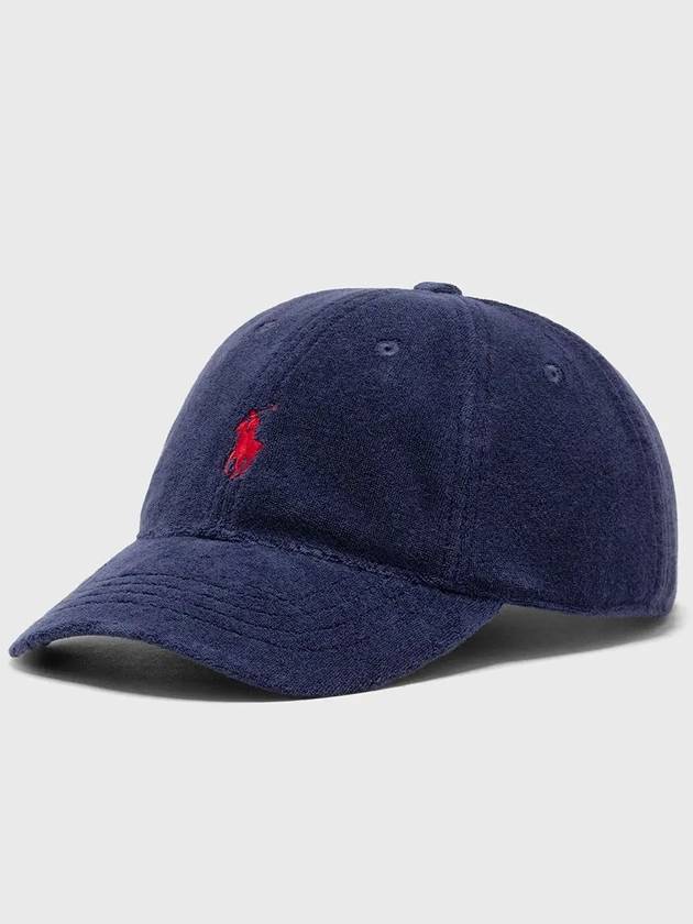 Pony Logo Cotton Terry Ball Cap Navy - POLO RALPH LAUREN - BALAAN 2