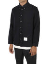 Men's Button Down Wool Milano Long Sleeve Shirt Navy - THOM BROWNE - BALAAN 5