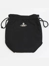 Logo Plaque Drawstring Bucket Bag Black - VIVIENNE WESTWOOD - BALAAN 5