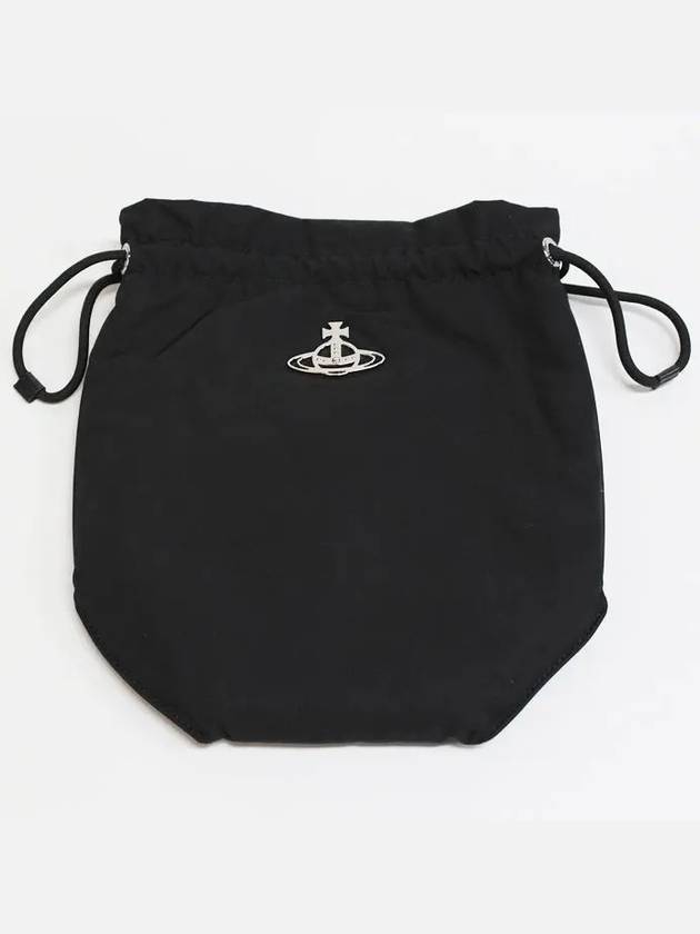 Logo Plaque Drawstring Bucket Bag Black - VIVIENNE WESTWOOD - BALAAN 5