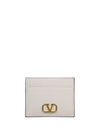 V Logo Signature Card Wallet Ivory - VALENTINO - BALAAN 1