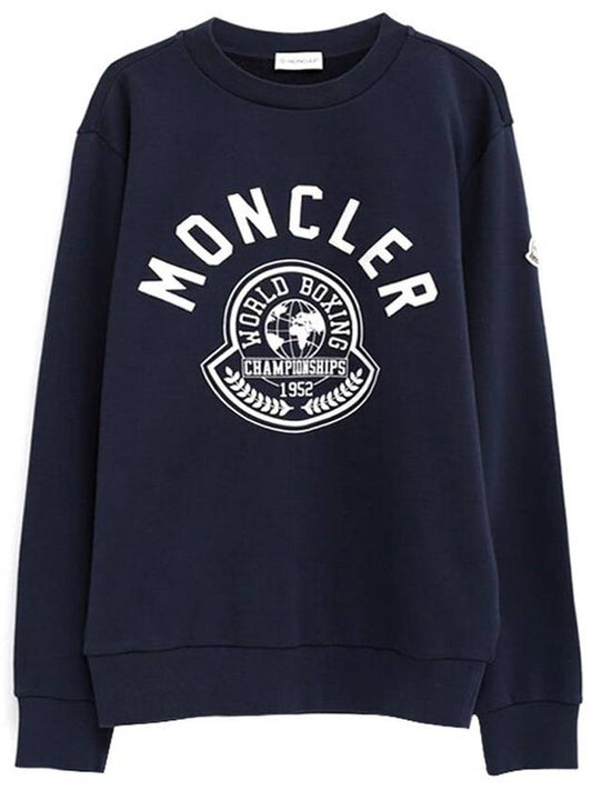 Printed Motif Sweatshirt Navy Blue - MONCLER - BALAAN 2