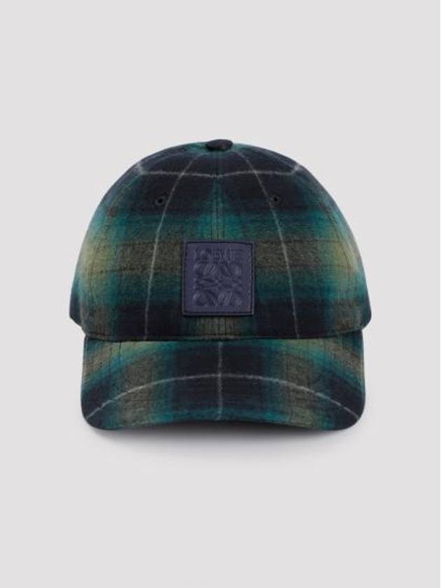 Patch Tartan Wool Ball Cap Black Green - LOEWE - BALAAN 1