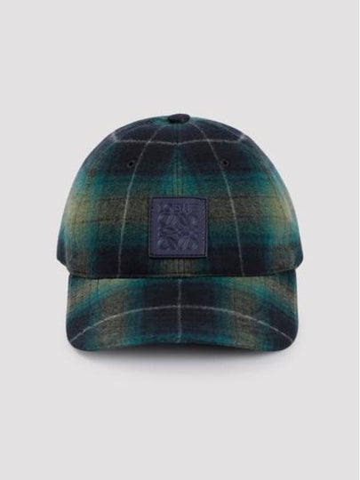 Patch Tartan Wool Ball Cap Black Green - LOEWE - BALAAN 2