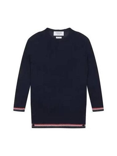 Women s RWB Stripe Trimming Knit Navy Light Gray FKA387A Y2016 - THOM BROWNE - BALAAN 1