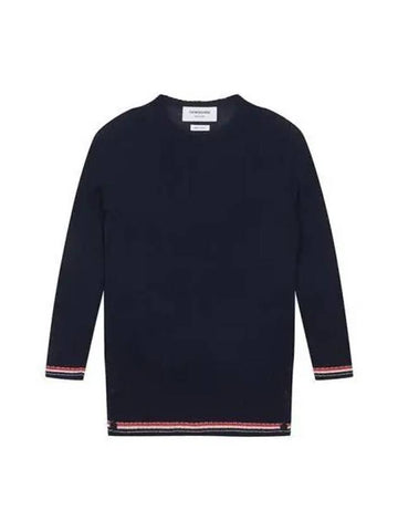 Knit women s stripe trimming navy light gray - THOM BROWNE - BALAAN 1