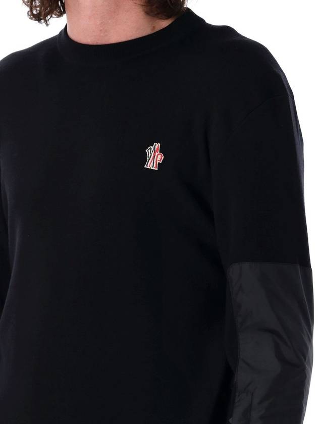 Wool crewneck sweatshirt black - MONCLER - BALAAN 4