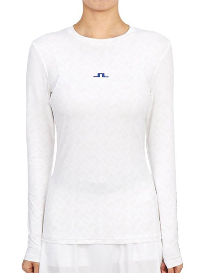 Tekla Print Bridge Crew Neck Long Sleeve T-Shirt White - J.LINDEBERG - BALAAN 2