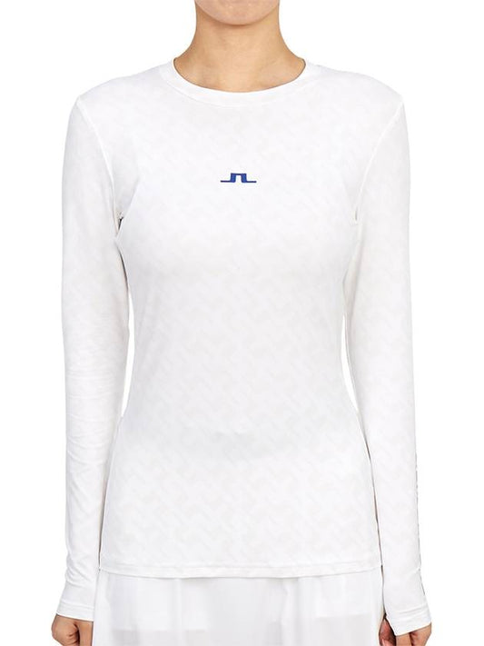 Tekla Print Bridge Crew Neck Long Sleeve T-Shirt White - J.LINDEBERG - BALAAN 2