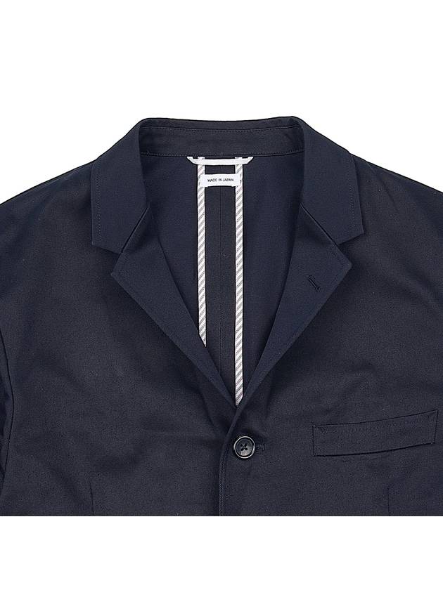 4 Bar Armband Cotton Blazer Jacket Navy - THOM BROWNE - BALAAN 4