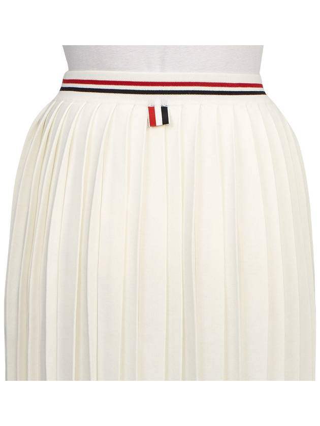 Cotton Stripe Pleated Skirt White - THOM BROWNE - BALAAN 8