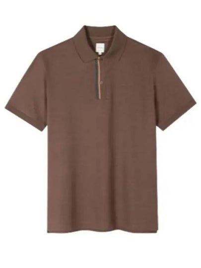 Signature Stripe Trim Polo Shirt Brown - PAUL SMITH - BALAAN 2