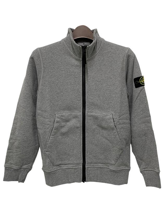 Kids Garment Dyed Cotton Fleece Zip-Up Jacket Grey - STONE ISLAND - BALAAN 3