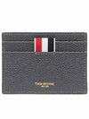 Lobster Pebble Grain Leather Card Wallet Dark Grey - THOM BROWNE - BALAAN 4