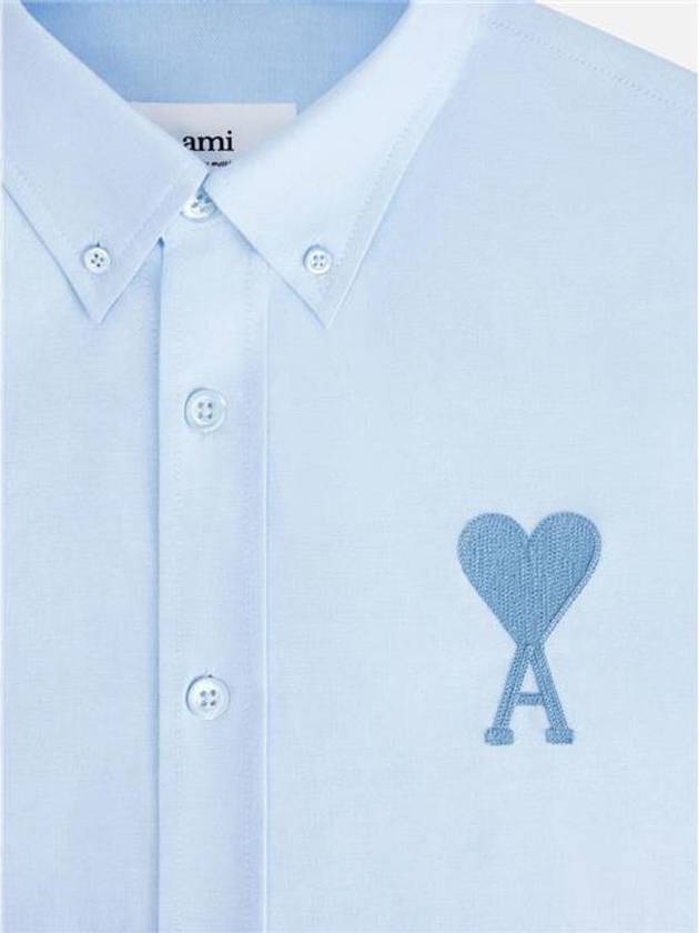 Heart Logo Shirt Sky Blue USH124 CO0031 450 - AMI - BALAAN 3