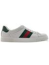 Ace Web Leather Low Top Sneakers White - GUCCI - BALAAN 3