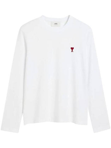 Ami De Coeur Long Sleeve T-Shirt White - AMI - BALAAN 1