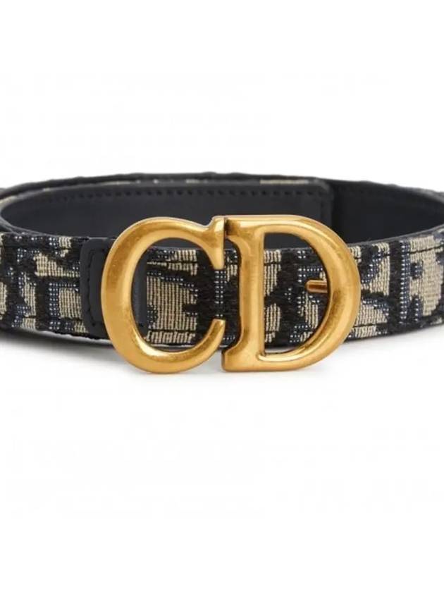 CD Icon Saddle Belt Blue Beige - DIOR - BALAAN 5