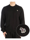 Zebra Motif Cotton Sweatshirt Black - PAUL SMITH - BALAAN 2