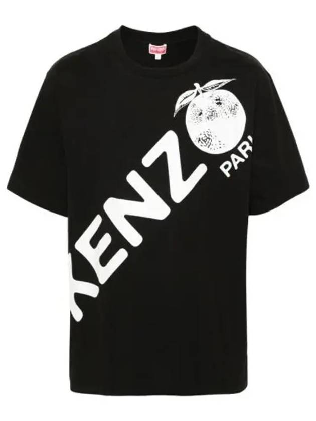 Logo Print Cotton Short Sleeve T-Shirt Black - KENZO - BALAAN 2