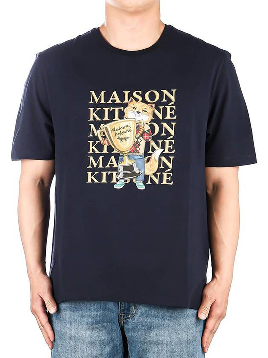 Fox Champion Regular Short Sleeve T-Shirt Navy - MAISON KITSUNE - BALAAN 2