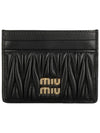 Matelasse Nappa Leather Card Wallet Black - MIU MIU - BALAAN 2