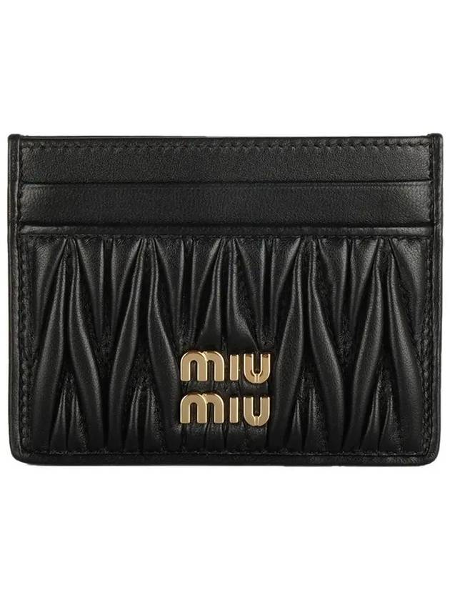 Matelasse Nappa Leather Card Wallet Black - MIU MIU - BALAAN 2