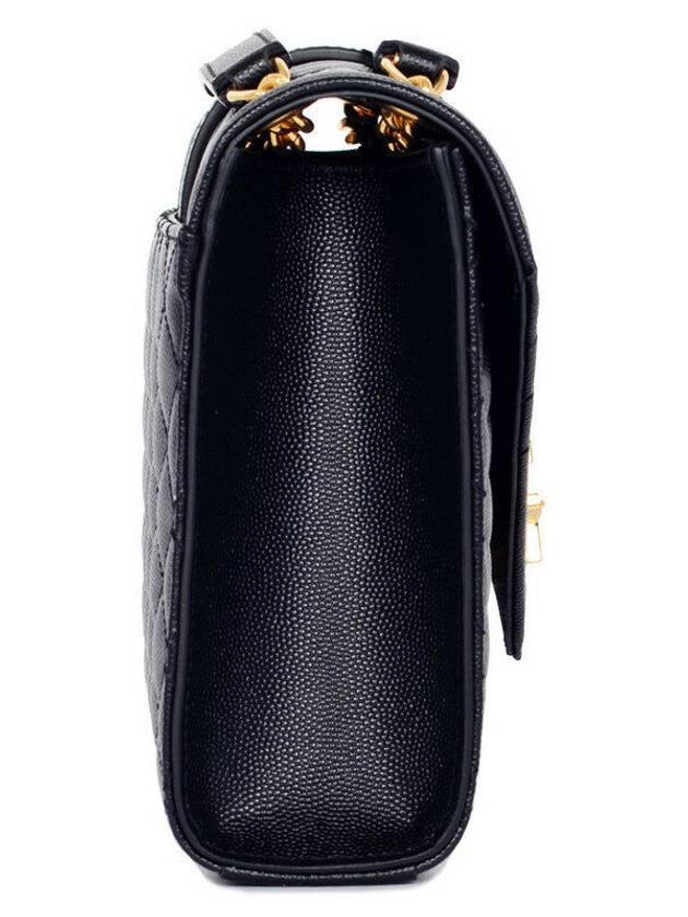 Gold Matelass Grain De Poudre Envelope Medium Shoulder Bag Black - SAINT LAURENT - BALAAN 4