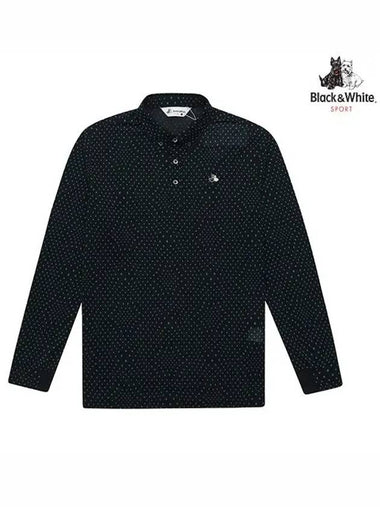 Espandi Button Down Long Sleeve T-Shirt 9363GZPPNAVY - BLACK&WHITE - BALAAN 1