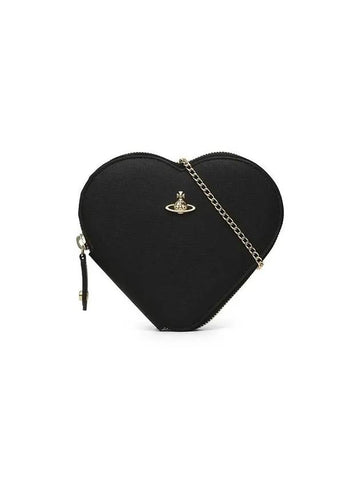 5202006KU S000B N401 Vegan Biogreen Saffiano Heart Chain Cross Bag - VIVIENNE WESTWOOD - BALAAN 1