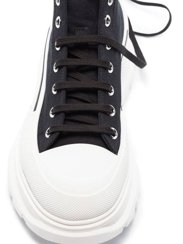 Men's Tread Lace-Up High Top Sneakers Black White - ALEXANDER MCQUEEN - BALAAN 4