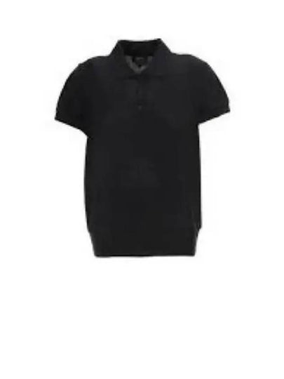 Knit Short Sleeve Polo Shirt Black - A.P.C. - BALAAN 2