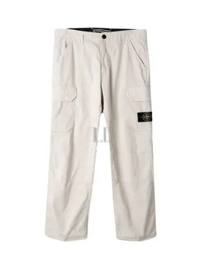 Pantaloni Comfort Fit Cargo Straight Pants Ivory - STONE ISLAND - BALAAN 2