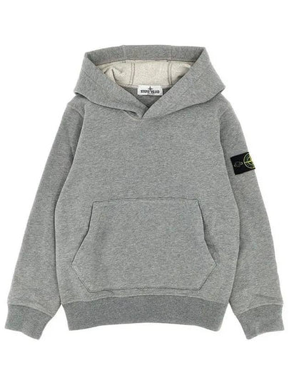 Kids 61620 Organic Cotton Fleece Hoodie Grey - STONE ISLAND - BALAAN 2