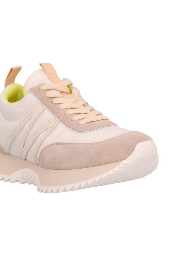 Women's Pacey Nylon Suede Leather Low Top Sneakers White Beige - MONCLER - BALAAN 6